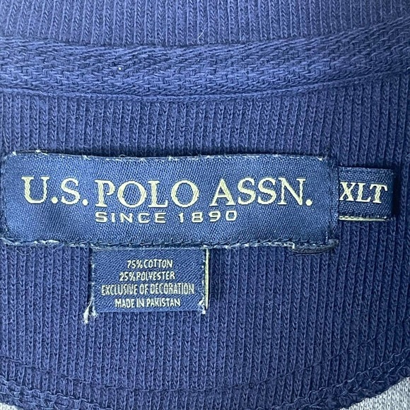 U.S. Polo Assn. Sweater Adult Extra Large Tall Gray Mock Neck 1/4 Zip Mens - Picture 9 of 12